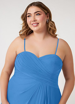 Azazie Arabella Allure Bridesmaid Dresses Blue Jay A-Line Sweetheart Neckline Chiffon Convertible Dress image19