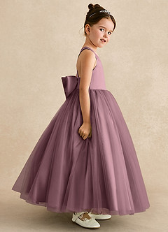 Azazie Peanut Flower Girl Dresses Vintage Mauve A-Line Strap Tulle Dress image3