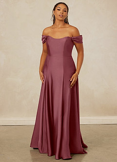 Christian Siriano Bridal for Azazie 1002 Bridesmaid Dresses Desert Rose A-Line Off the Shoulder Stretch Satin Convertible Dress image8