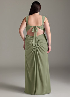 Azazie Jesaphine Bridesmaid Dresses Pistachio Sheath Bow Chiffon Dress image9