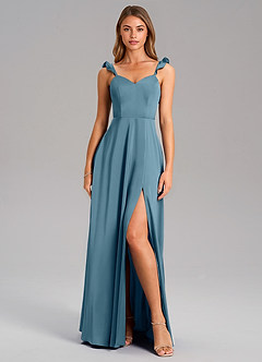 Azazie Everett Bridesmaid Dresses Bermuda A-Line Stretch Satin Dress image3