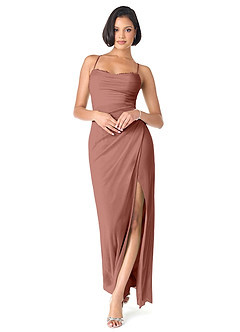 Azazie Ashana Bridesmaid Dresses Cedar Rose Sheath Sweetheart Lace Mesh Dress image1