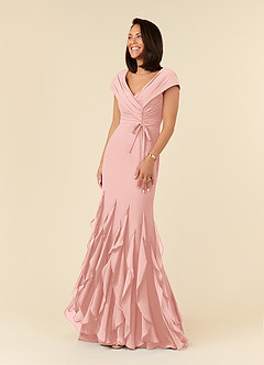 Azazie Bailora Mother of the Bride Dresses Rosette Mermaid Ruched Chiffon Dress image1