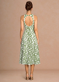 Selira Green And White Midi Dress image2