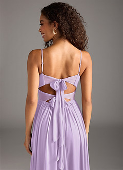 Azazie Zeya Bridesmaid Dresses Lilac A-Line Pleated Mesh Dress image8