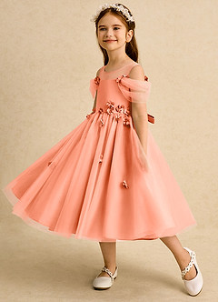 Azazie Juni Flower Girl Klänningar Klänning Balklänning i Tyll Plisserad image3