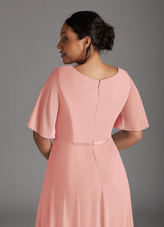 Azazie Tricia Mother of the Bride Dresses Rosette A-Line V-Neck Pleated Chiffon Dress image12