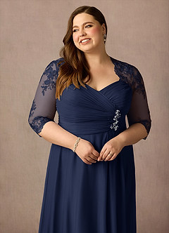 Azazie Anne Mother of the Bride Dresses Dark Navy Sheath Sweetheart Sequins Lace Dress image17