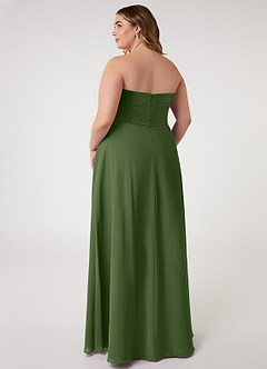 Azazie Arabella Allure Bridesmaid Dresses Olive A-Line Sweetheart Neckline Chiffon Convertible Dress image17