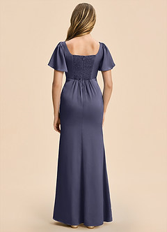 Azazie Chace Junior Stormy Sheath Stretch Satin Dress image2