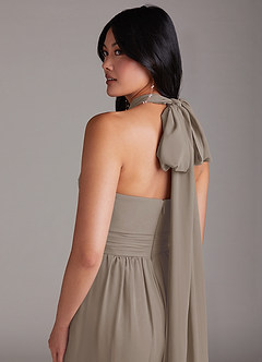 Azazie Lamara Brautjungfernkleider Wandelbar Schulterfrei Chiffon Overall/Jumpsuit Taupe image11