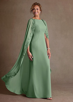 Azazie Artemisia vestidos de madre de la novia Vestido de Matcha de Gasa de Corte Recto con Encaje image2