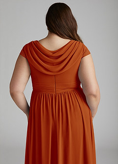 Azazie Organa Bridesmaid Dresses Paprika A-Line Pleated Chiffon Dress image12