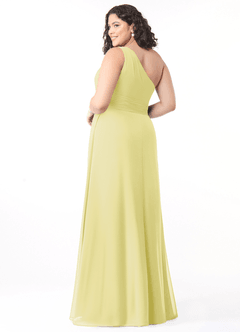 Azazie Dallas Bridesmaid Dresses Lemon Sorbet A-Line One Shoulder Chiffon Dress image7