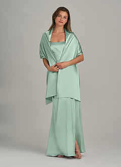 front Azazie Matching Color Ireland Metallic Satin Shawl
