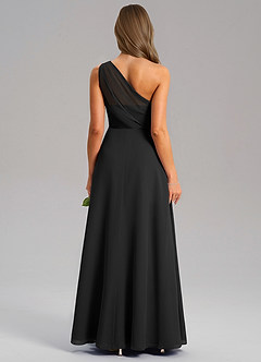 Azazie Phaedra Jurken voor bruidsmeisjes Jurk van Chiffon met A-Lijn One-Shoulder Zwart image10