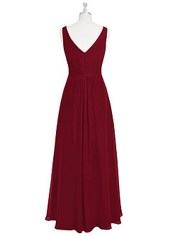 Azazie Pierrette Bridesmaid Dresses Burgundy A-Line Pleated Chiffon Dress image8