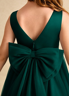 Azazie Winnie Flower Girl Dresses Pine Ball-Gown Bow Tulle Dress image7