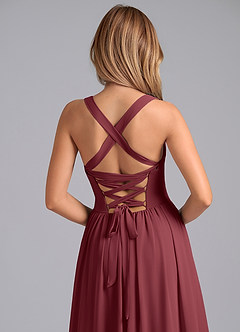 Azazie Francis Jurken voor bruidsmeisjes Jurk van Chiffon met A-Lijn Korset Merlot image7