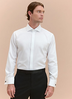 front Richard White Non-Iron 100% Cotton Tuxedo Shirt