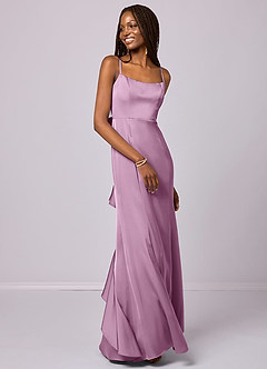 Barbie ♥ Azazie Robes de demoiselle d'honneur Robe Sirène en Satin extensible Arc Glycine image3