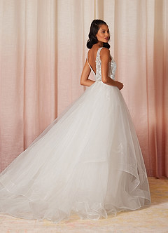 Azazie Toni Wedding Dresses Diamond White Ball-Gown Sequins Tulle Dress image3