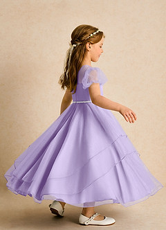 Azazie Duckie Flower Girl Dresses Lilac Ball-Gown Pleated Tulle Dress image2