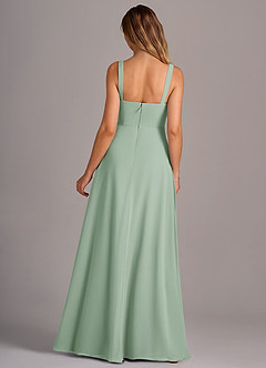 Azazie Debra Bridesmaid Dresses Agave A-Line with Pockets Chiffon Convertible Dress image6