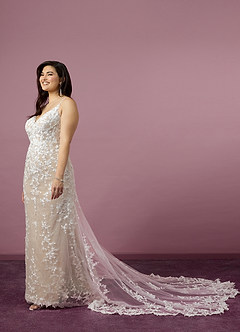 Barbie ♥ Azazie Abiti da Sposa Abito Sirena in Tulle Lustrini Diamante Bianco Nudo image8