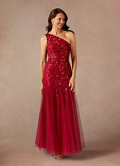 Azazie Backley Mother of the Bride Dresses Burgundy Mermaid Sequins Dress image6