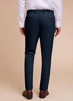 front Miles Bleu Marin Pantalon habillé en seersucker