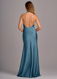 Azazie Lorena Bridesmaid Dresses Bermuda Mermaid Pleated Stretch Satin Dress image2