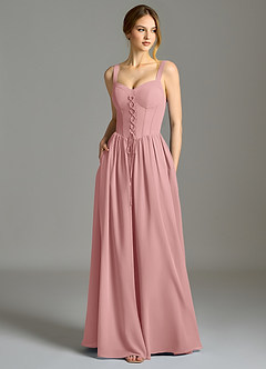 Azazie Porscha Suknie dla druhen Linia A Dekolt w kształcie serca Szyfon Do ziemi Sukienka image1