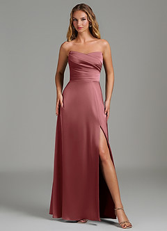 Azazie Niveah Bridesmaid Dresses Amethyst A-Line Strapless Stretch Satin Convertible Dress image2