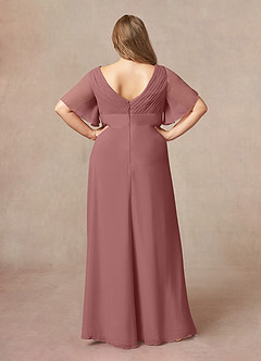 Azazie Alessa Mother of the Bride Dresses Desert Rose A-Line V-Neck Pleated Chiffon Dress image8