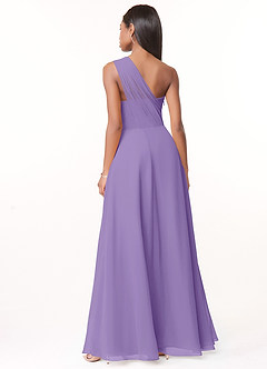 Azazie Ashley Brautjungfernkleider A-Linie Gestreift Chiffon Kleid Tahiti image2