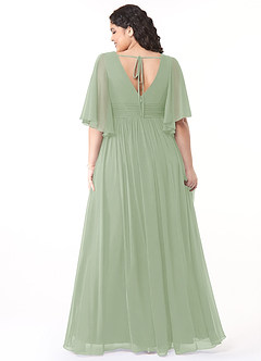 Azazie Temeka Bridesmaid Dresses Dusty Sage A-Line Ruched Chiffon Dress image8