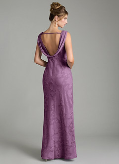 Azazie Kieryn Bridesmaid Dresses Wisteria Mermaid Pleated Floral Burnout Dress image12