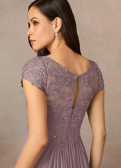 Azazie Macy Mother of the Bride Dresses Dusk A-Line V-Neck Sequin Lace Lace Dress image5