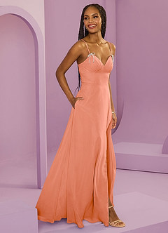 Barbie ♥ Azazie Abiti da Damigella Abito A-Line in Chiffon Con Tasche Tramonto image9