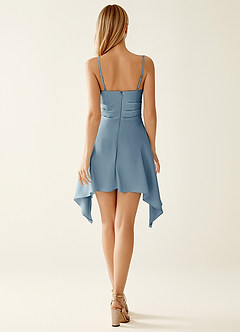 Avanlin Puderblau Rüschen-Minikleid image7
