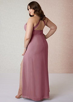 Azazie Manila Brautjungfernkleider Etui V-Hals Chiffon Kleid Vintage Mauve image10