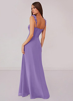Barbie ♥ Azazie Robes de demoiselle d'honneur Robe Trapèze en Mousseline de soie Encolure en Forme de Cœur Tahiti image2