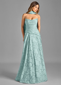 Azazie Gabriela 신부 들러리 드레스 A라인 스트랩리스 플로럴 번아웃 바닥 길이 드레스 image3