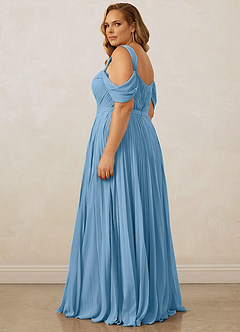 Christian Siriano Bridal for Azazie 1013 Bridesmaid Dresses Steel Blue A-Line Off the Shoulder Chiffon Dress image15