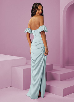 Barbie ♥ Azazie Jurken voor bruidsmeisjes Converteerbaar Jurk van Stretch Satijn met Kolom Off the Shoulder De Nevel image2