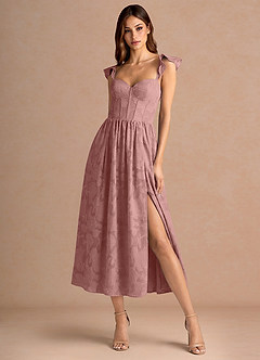 Denisse Light Pink Midi Dress image3