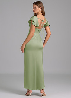 Azazie Demia 신부 들러리 드레스 쉬스 스윗하트 네크라인 스트레치 새틴 발목 길이 드레스 image2