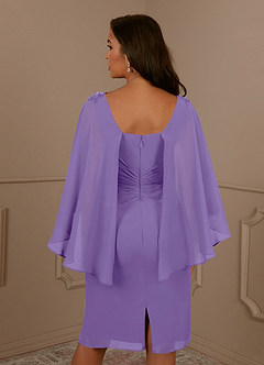 Azazie Mirra Mother of the Bride Dresses Tahiti Sheath Scoop Pleated Chiffon Dress image6