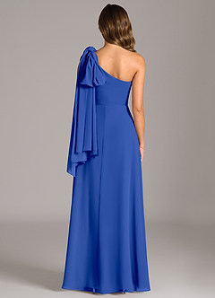 Azazie Tella Bridesmaid Dresses Royal Blue A-Line One Shoulder Chiffon Dress image7